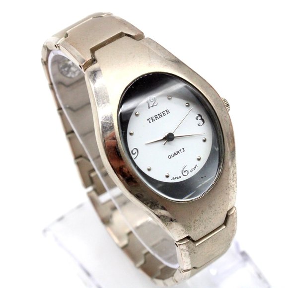 Vintage Bijoux Terner Watch Mens Silver Tone Classic Retro Stainless Steel - Picture 1 of 8